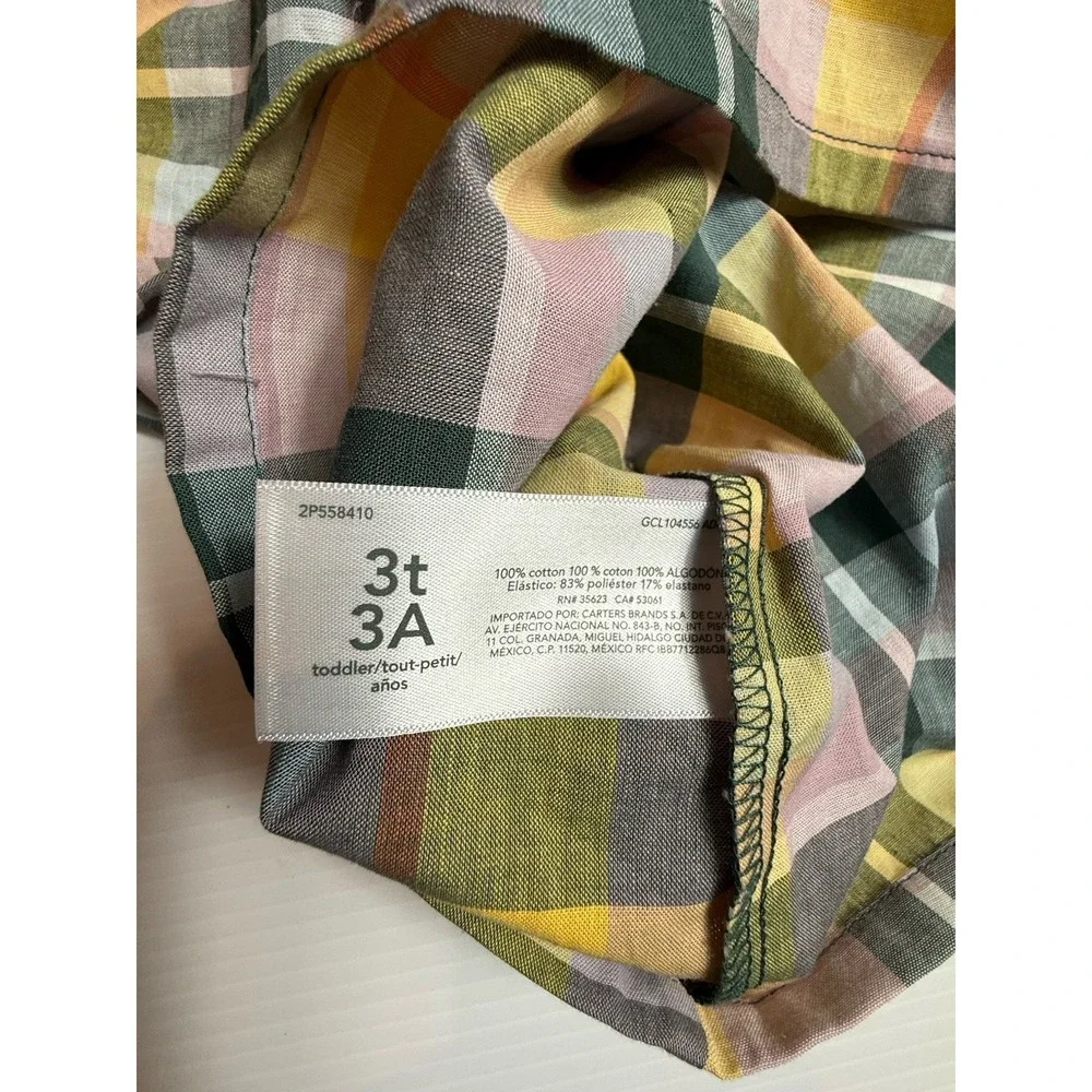 GIRLS CARTERS LONG SLEEEVE PLAID SHIRT SIZE‎ 3T